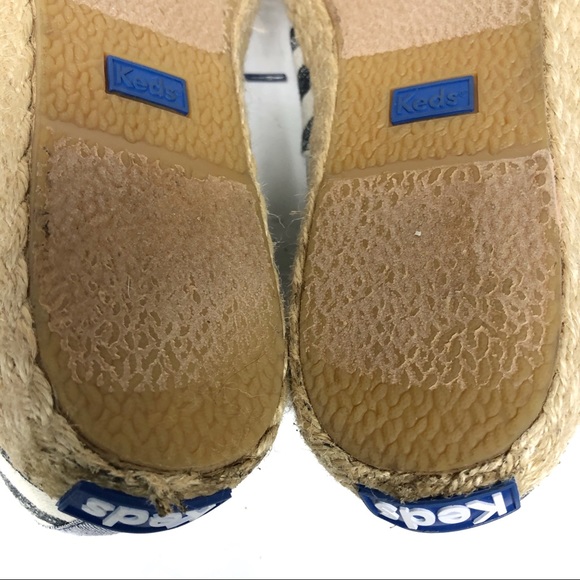 KEDS Espadrille Sneakers Nautical Stripes Navy Blue White Lace Up Size 7.5 - Picture 7 of 8